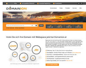 Domain und Webspace von Domainion.at